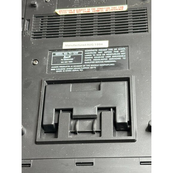 Avanti Portable Retro Analog TV VHF/UHF Tuning Handle Model TV-52W 90s Vtg Works - Picture 8 of 16